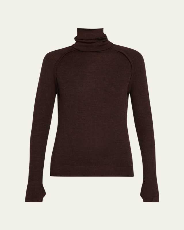 Turtleneck Raglan Long-Sleeve Sweater